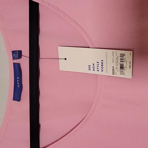 Apt 9 Pink Tiered Top Sz XL NWT - Picture 4 of 9